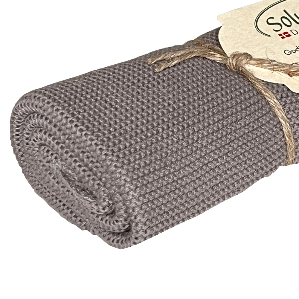 Solwang stickad handduk – Varmgrå - Bild 2