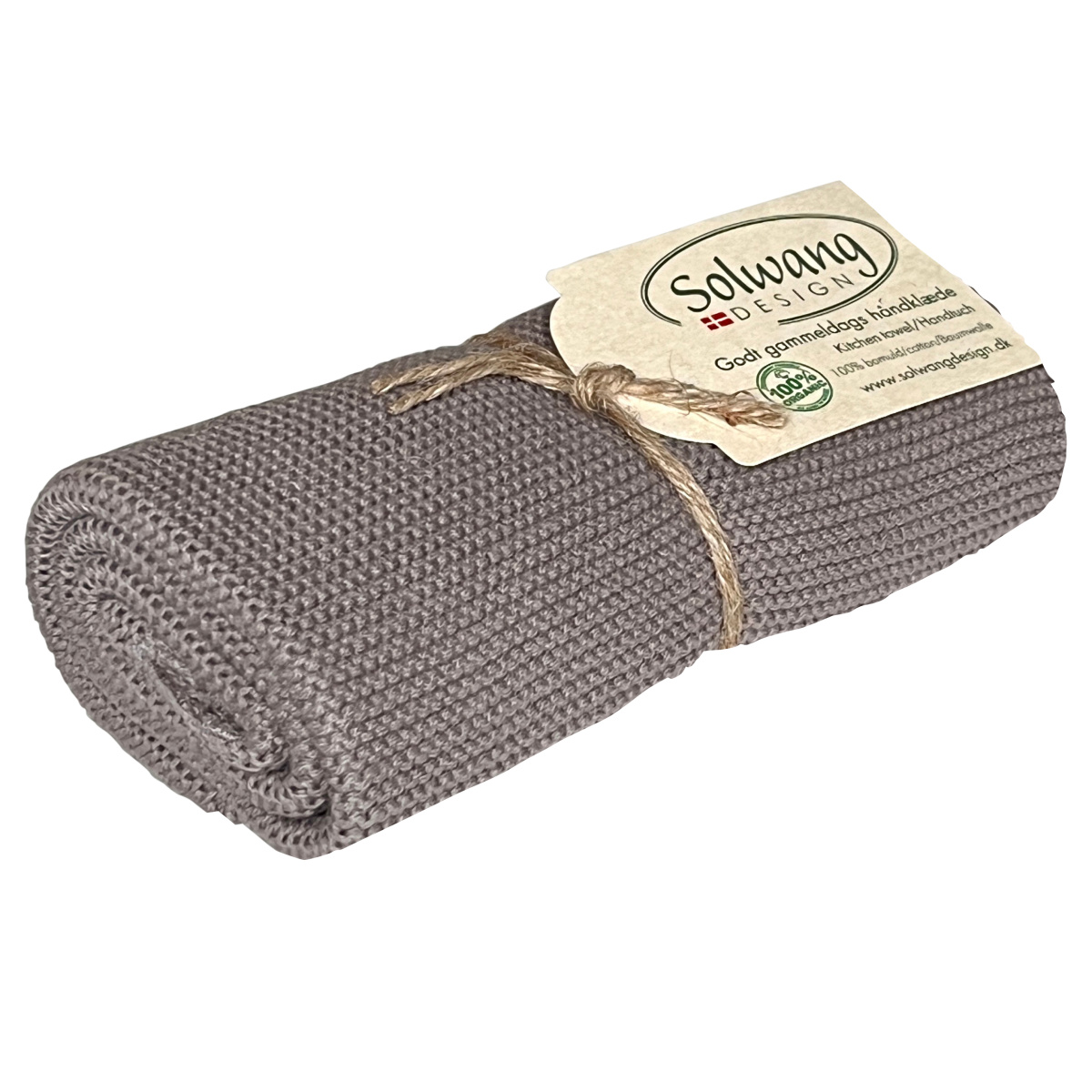 Solwang gebreide handdoek – Warmgrijs