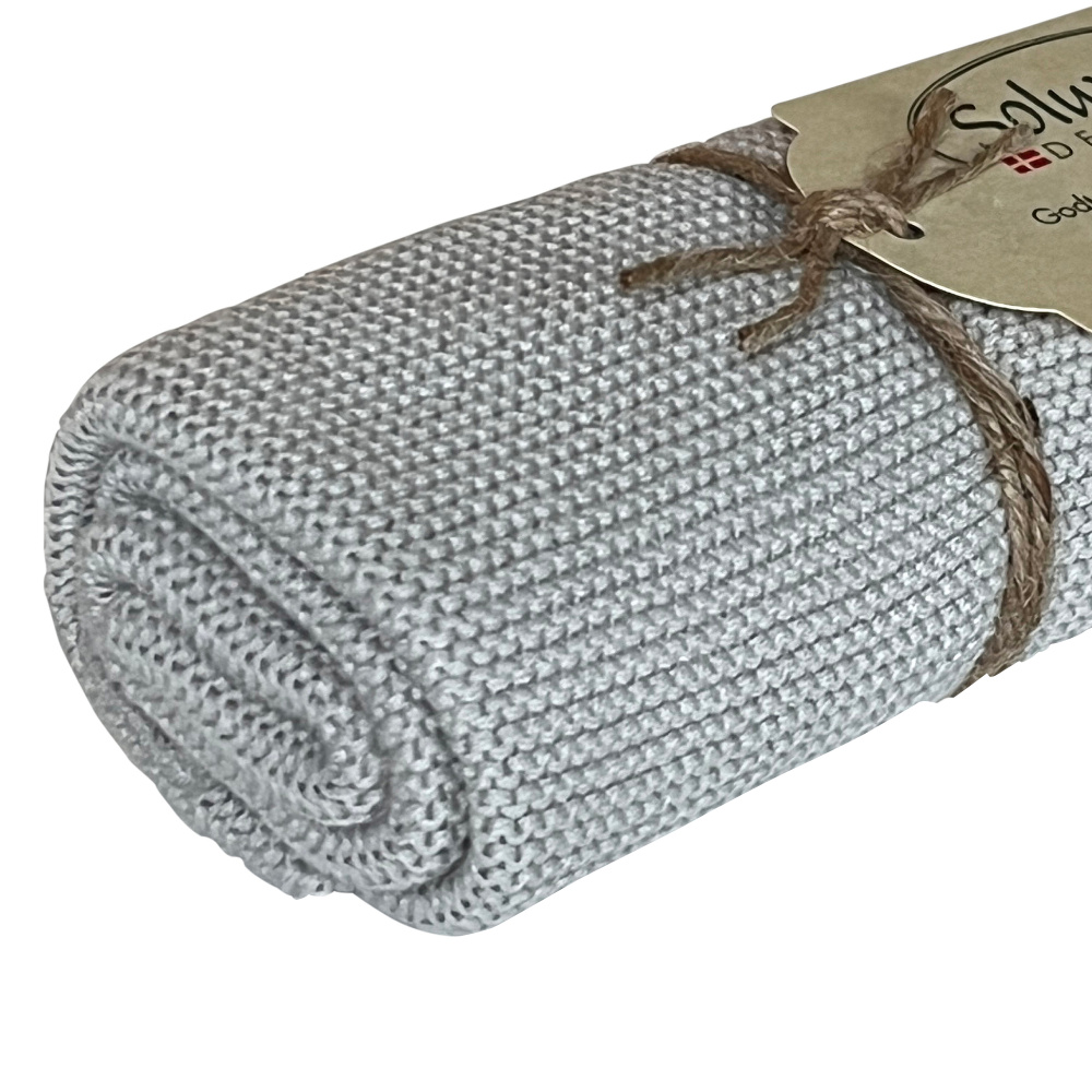 Solwang gebreide handdoek – Licht staalgrijs - Afbeelding 2
