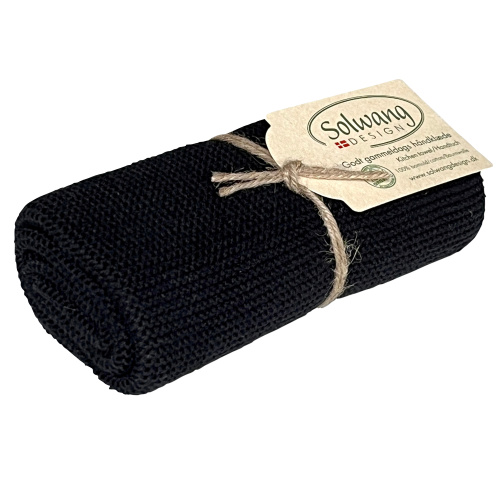 Solwang gebreide handdoek - Zwart