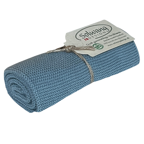 Solwang gebreide handdoek - Volkorenblauw