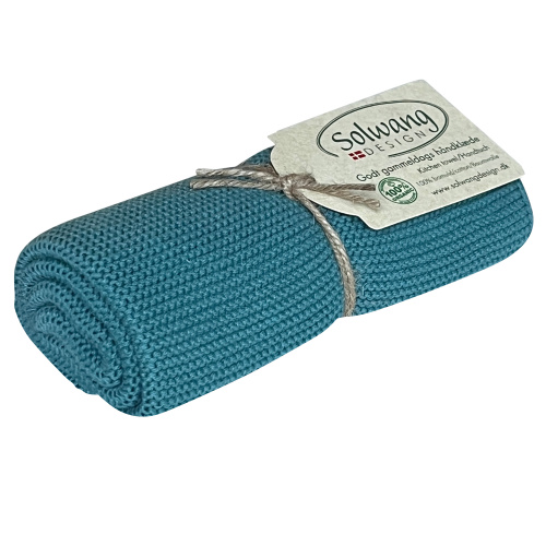 Solwang gebreide handdoek - Azuurblauw