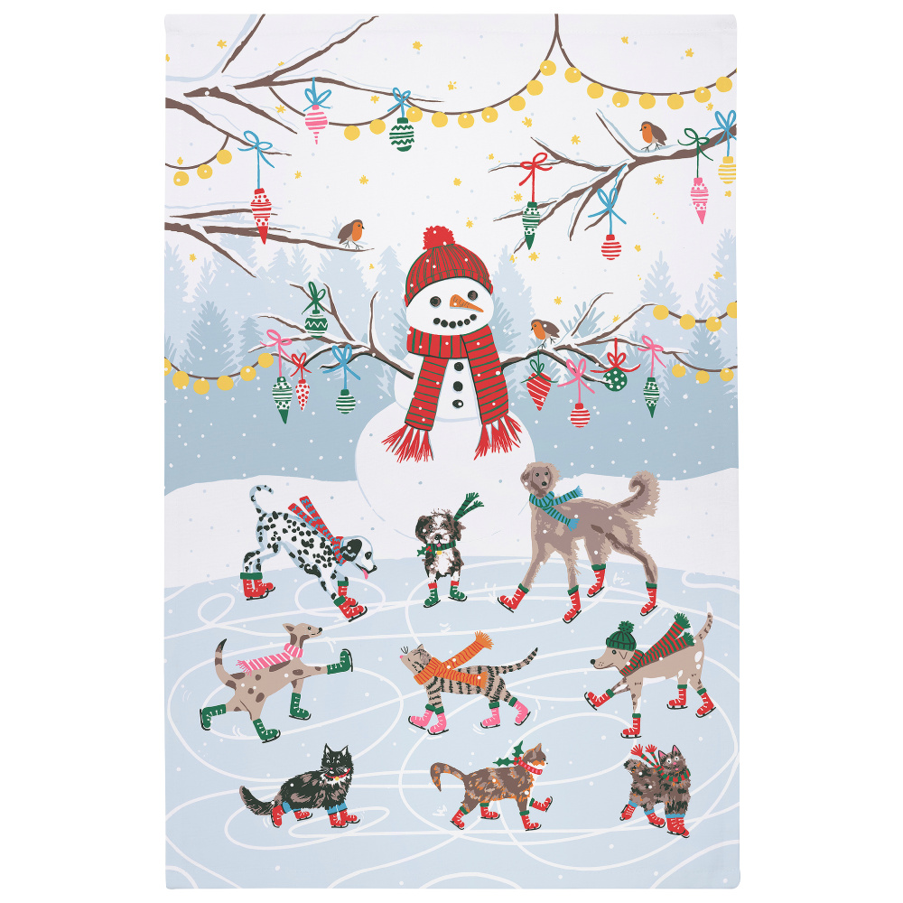 Ulster Weavers tea towel - Skating pets