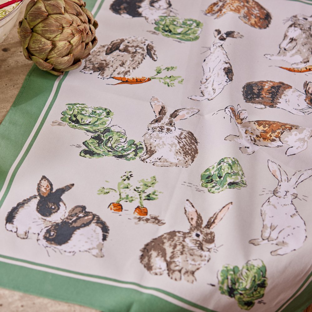 Ulster Weavers tea towel - Garden rabbits - Image 2
