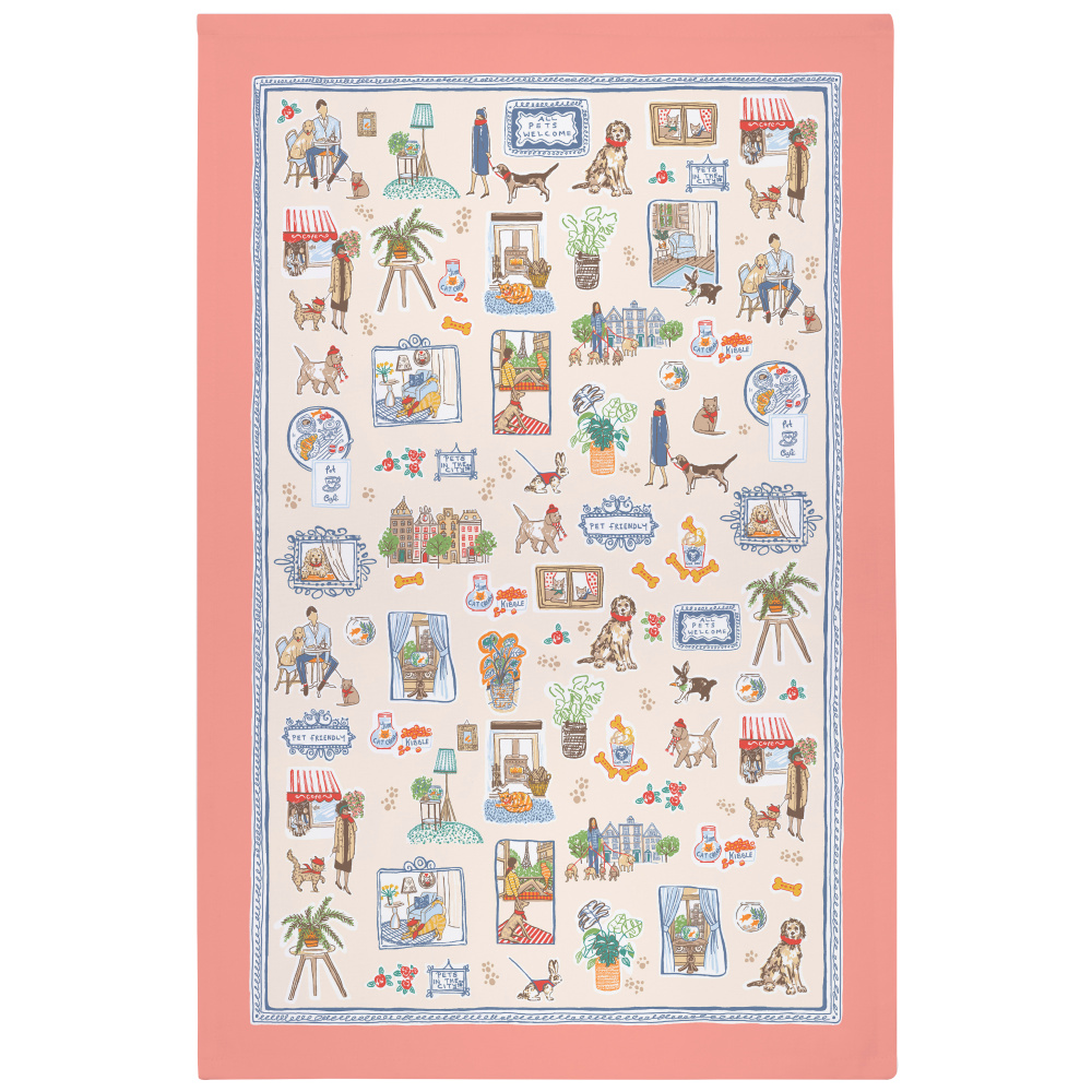 Ulster Weavers tea towel - Pets in the city - Image 2