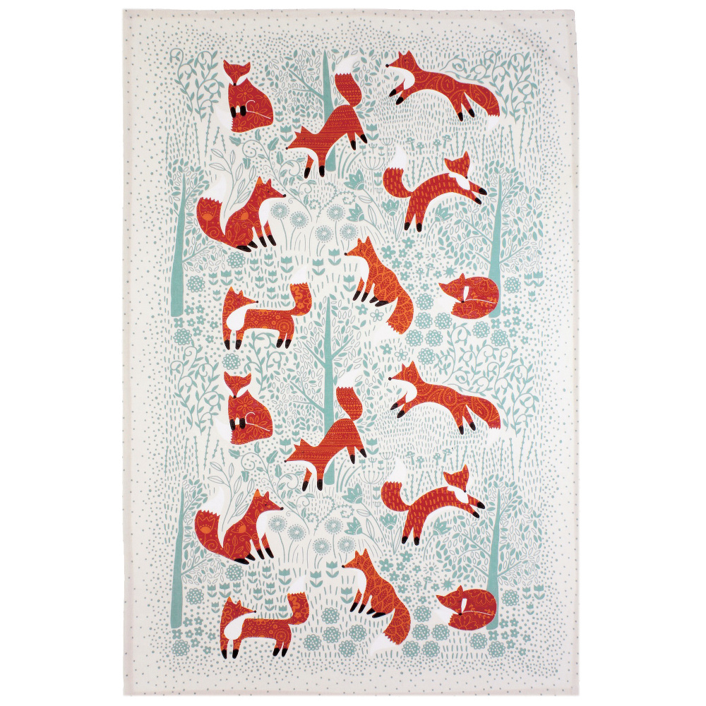 Ulster Weavers tea towel - Foxes in the forest