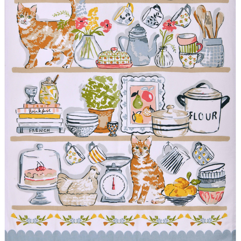 Ulster Weavers tea towel - Kitchen cats - Image 3