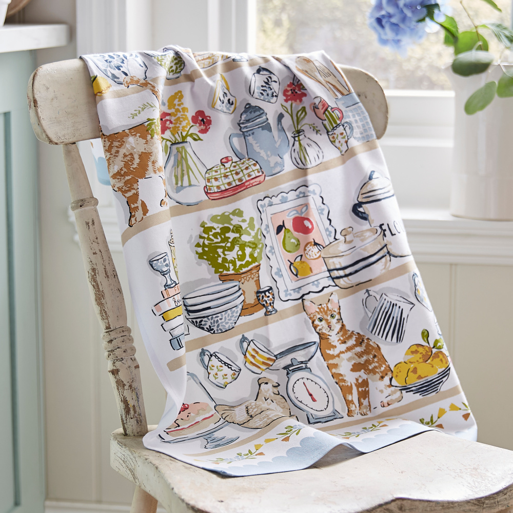 Ulster Weavers tea towel - Kitchen cats - Image 2