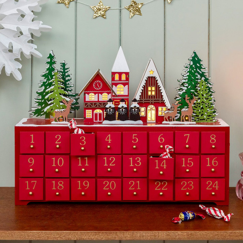 Rex London julkalender m. LED - vinterstad