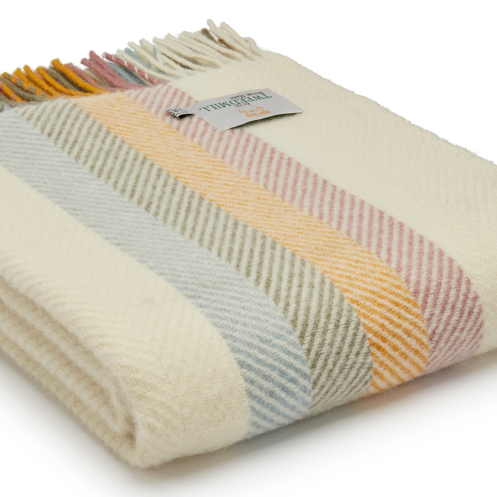 Tweedmill Wool Throw - Stripe Primrose - Image 2