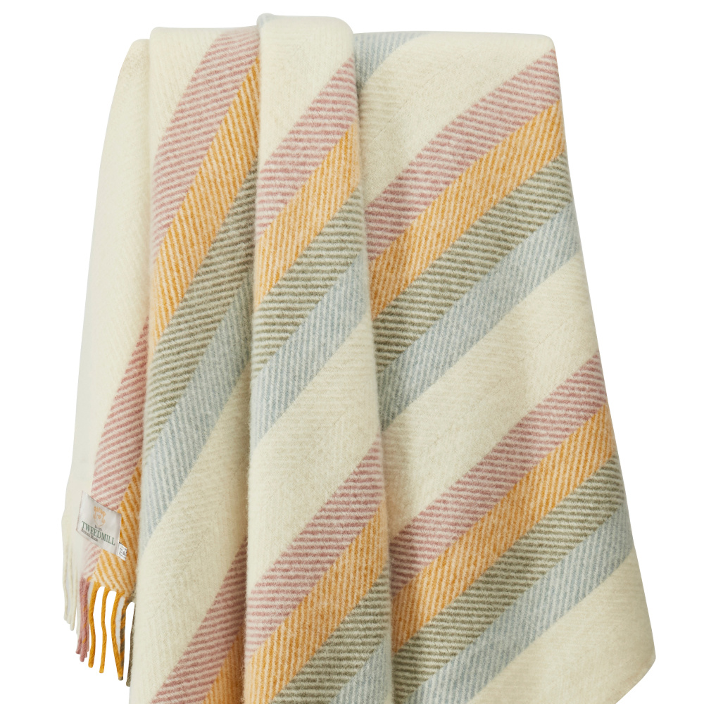 Tweedmill wollen plaid - Streep Primrose - Afbeelding 4