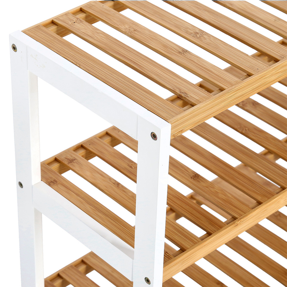Zeller schoenenrek van bamboe en MDF - 3 planken - Afbeelding 6