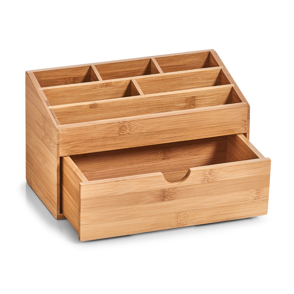 Zeller bamboo storage box - 6 compartments and drawer - Image 7