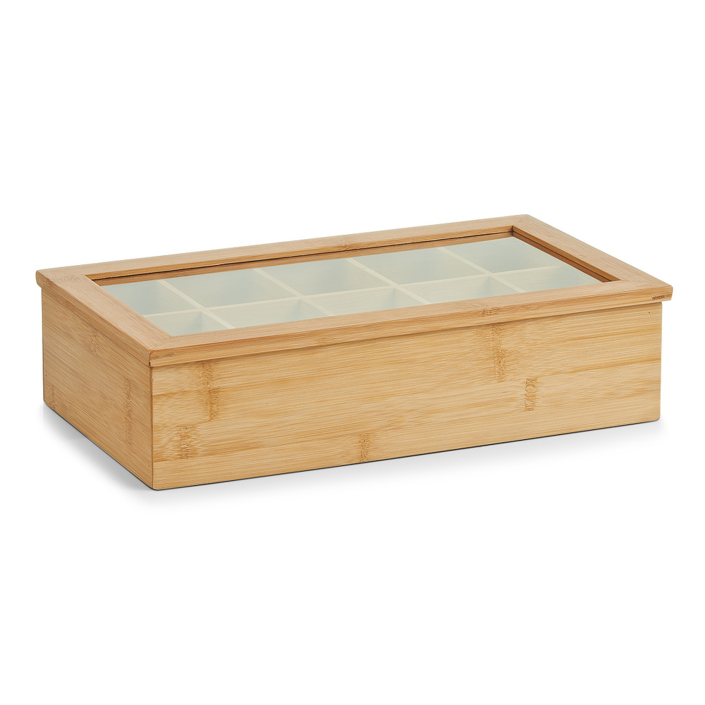 Zeller tebox i bambu - 10 fack - Bild 3
