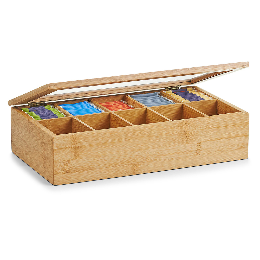 Zeller tebox i bambu - 10 fack - Bild 2