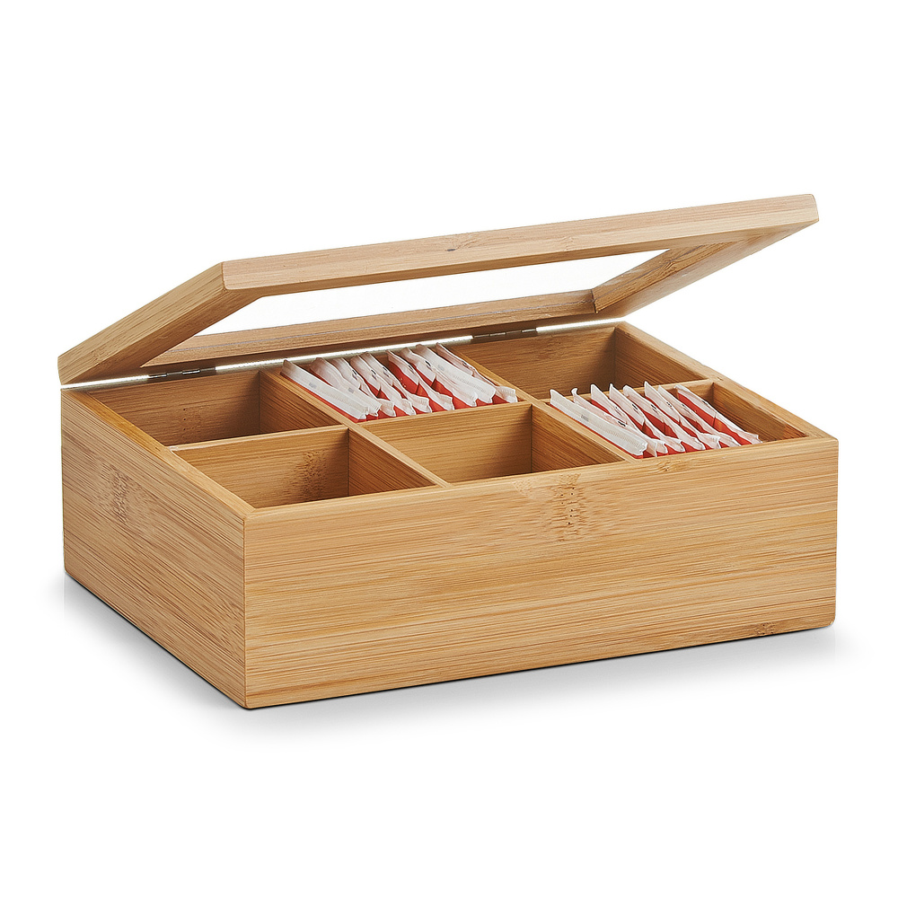 Zeller tebox i bambu - 6 fack - Bild 2