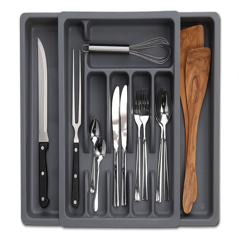 Zeller Besteckkasten aus Kunststoff - 29-48 cm, grau - Bild 2
