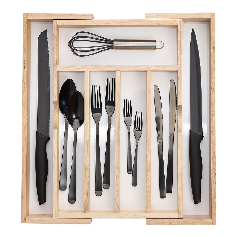 Zeller Besteckkasten aus Gummibaumholz - 31-50 cm - Bild 2