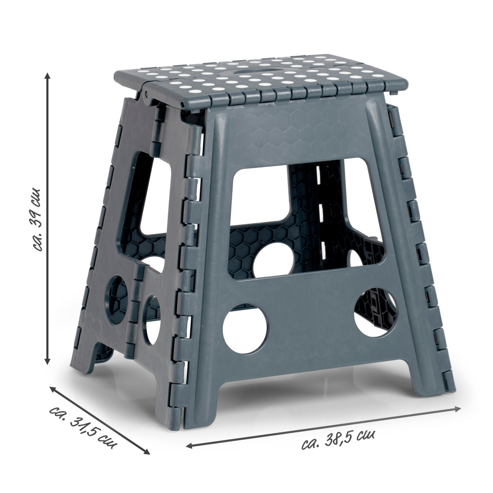 Zeller folding stool, 39 cm - Anthracite - Image 6