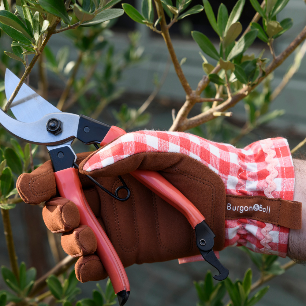 Gants de jardinage Burgon & Ball - À carreaux rouges - Image 2
