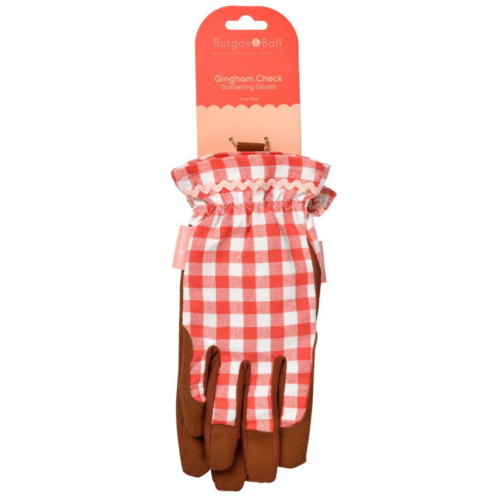 Burgon & Ball gardening gloves - Checkered red - Image 7