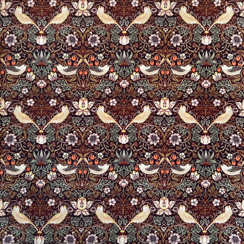 William Morris silketørklæde, 50x50 - Strawberry Thief - Billede 5