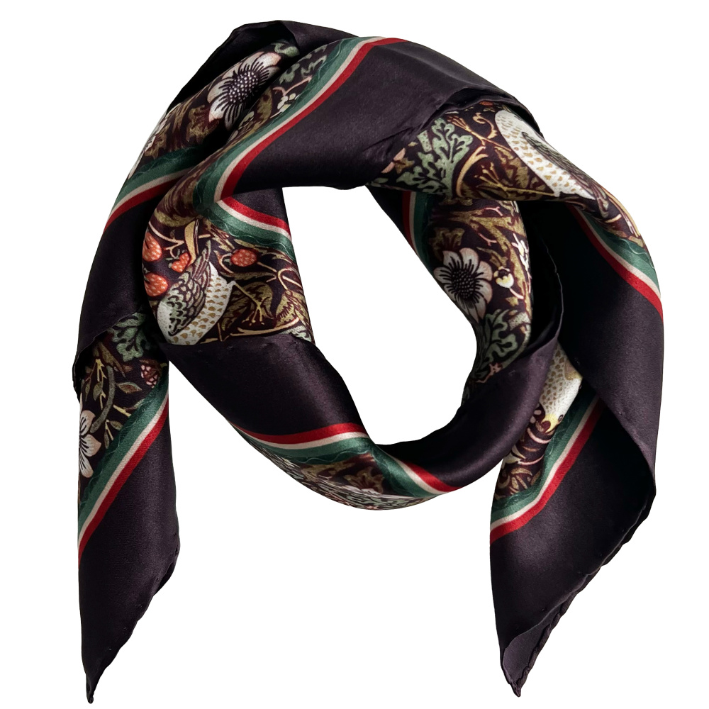 Foulard en soie William Morris, 50x50 - Strawberry Thief - Image 3