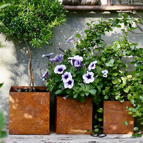 ELDgarden metallkrukor, 3 set - Kvadratisk