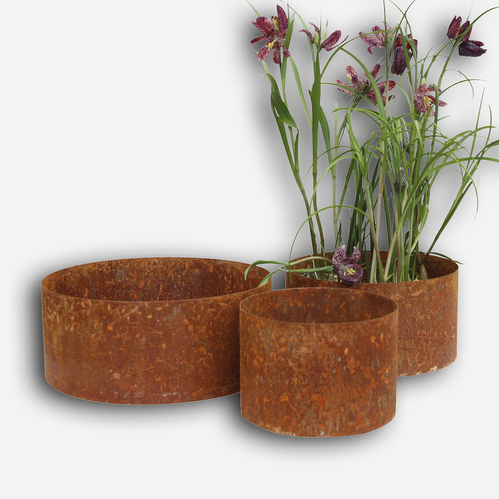 ELDgarden metalen bloempotten, set van 3 - Rond - Afbeelding 2