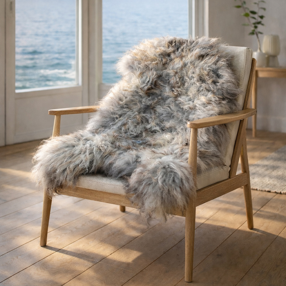 SoftSheep islandsk lammeskind - Grå, langt hår - Billede 3