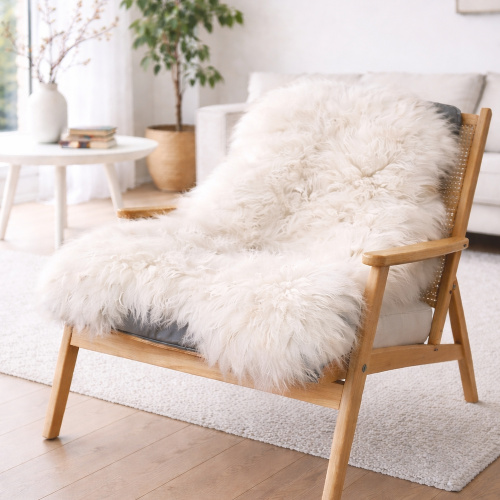 SoftSheep isländisches Lammfell - weiß, langhaarig