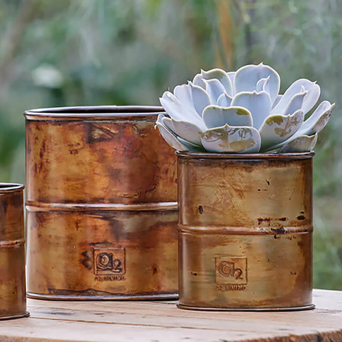 A2 Living pots de fleurs, lot de 2 - aspect laiton