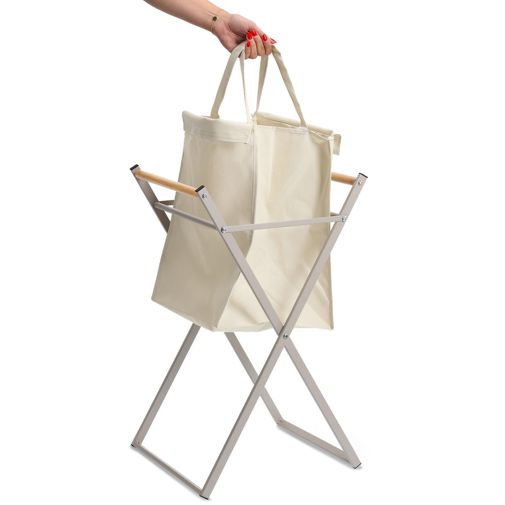 Zeller wasmand van metaal - grijs-beige - Afbeelding 4
