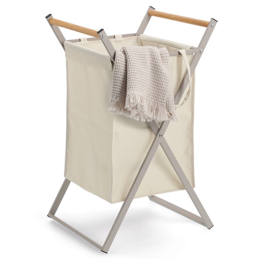 Zeller wasmand van metaal - grijs-beige - Afbeelding 6