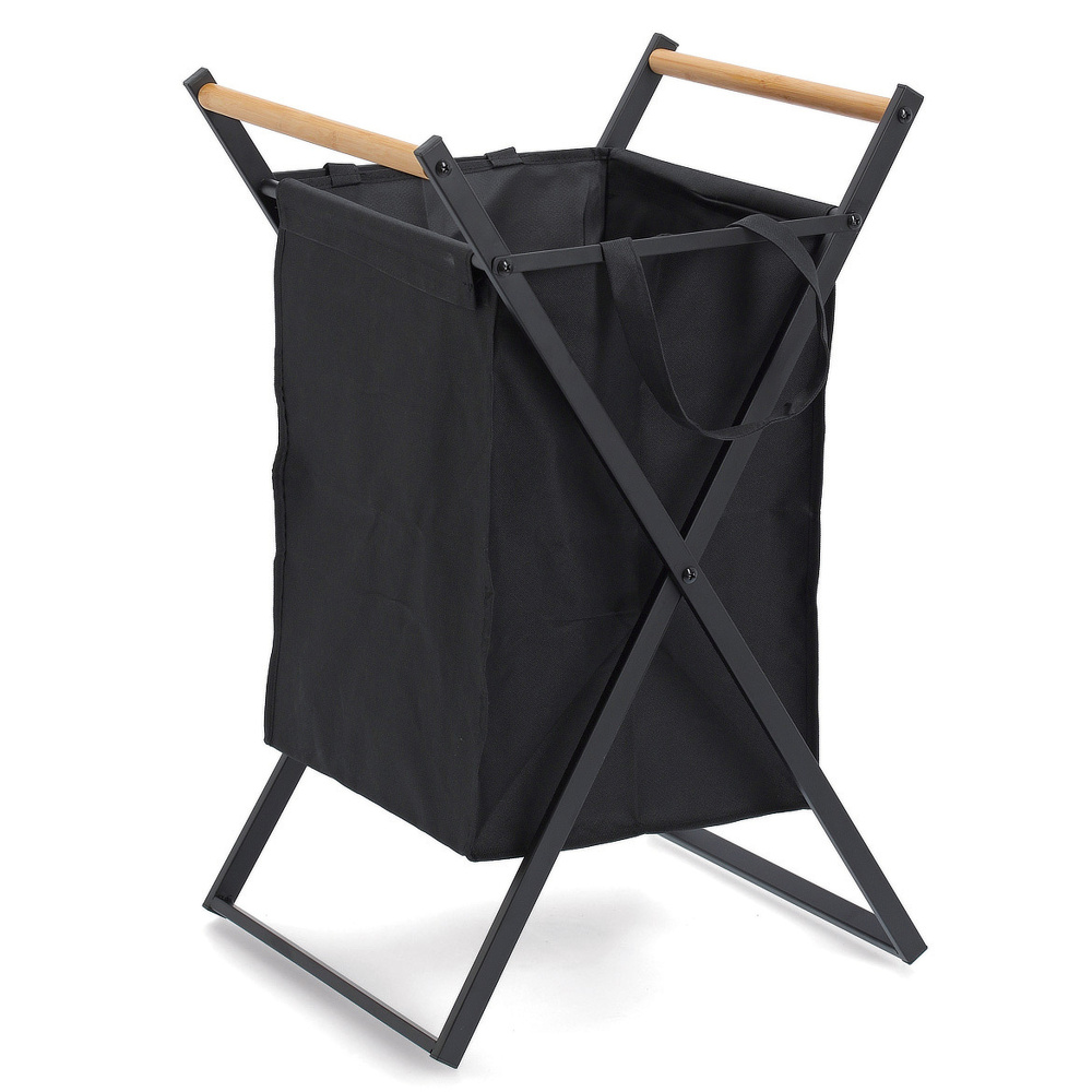 Zeller panier à linge en métal - Noir - Image 3