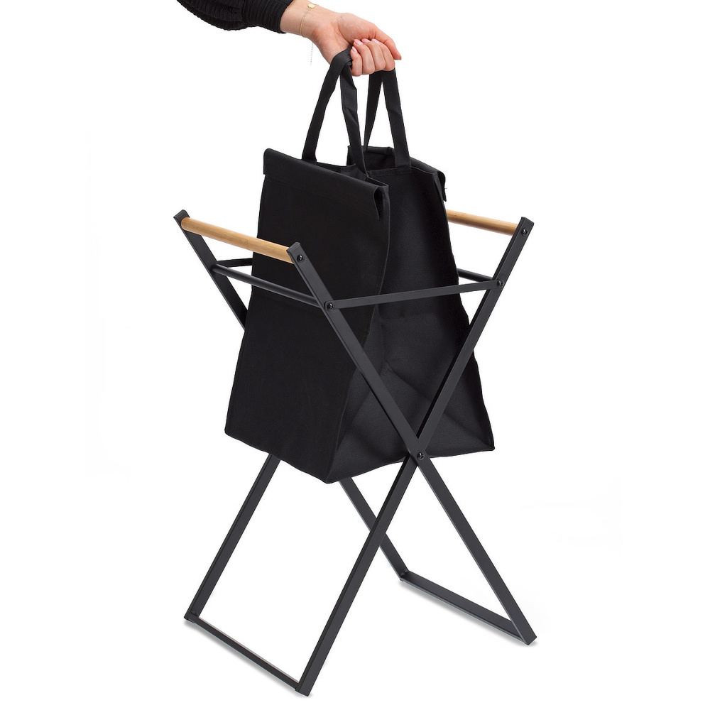 Zeller panier à linge en métal - Noir - Image 4