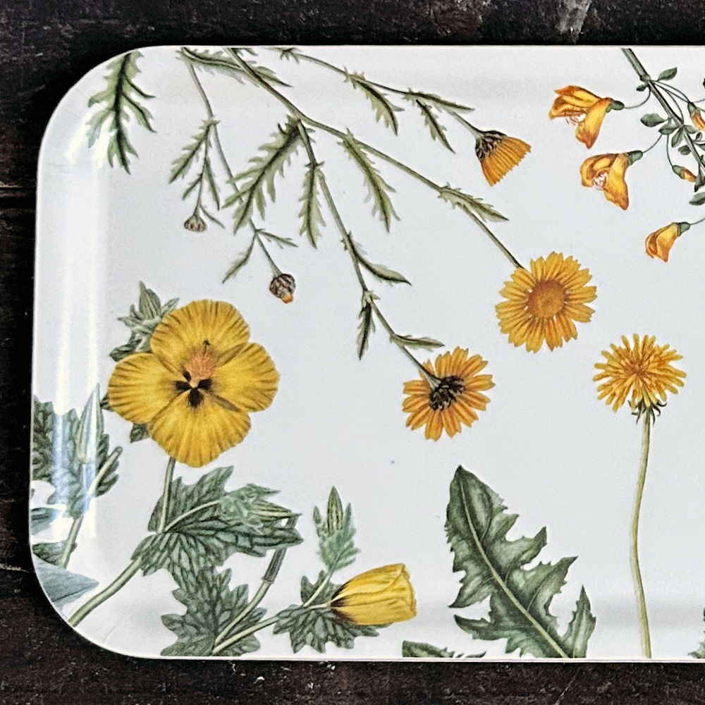 Flora Danica dienblad, 32x15 - Gele bloemen - Afbeelding 2