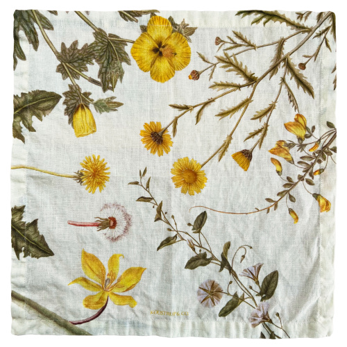 Flora Danica Stoffserviette - gelbe Blumen