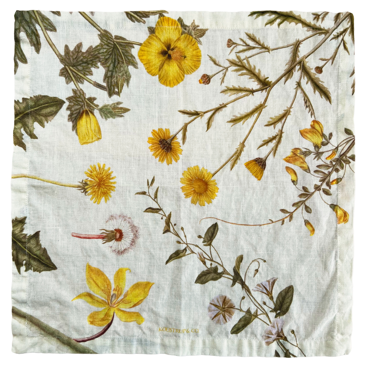 Flora Danica tygservett - Gula blommor