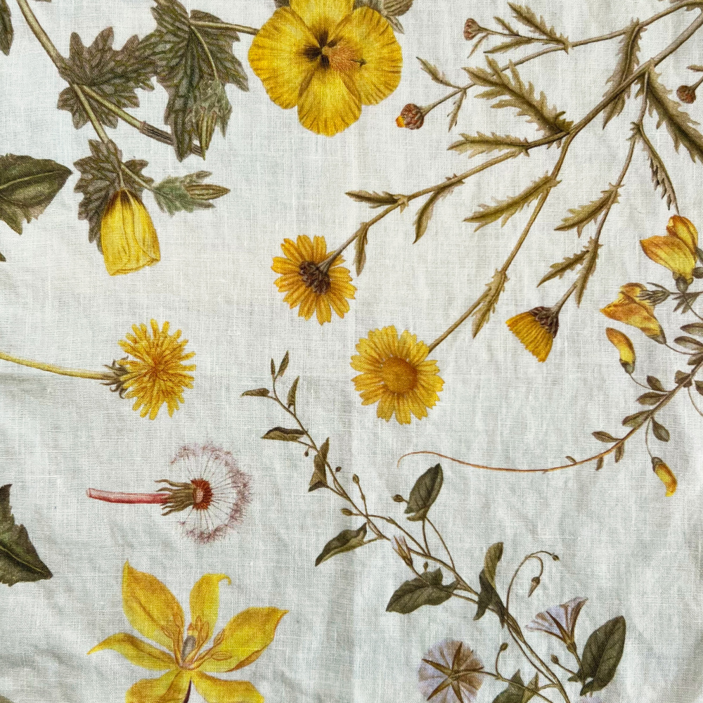 Flora Danica stoffen servet - Gele bloemen - Afbeelding 2