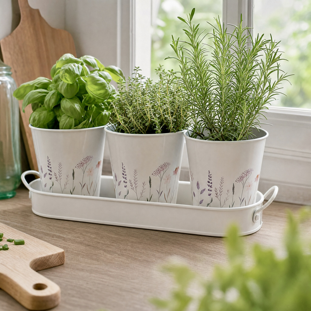 Zeller Blumentopf-Set mit Blumen
