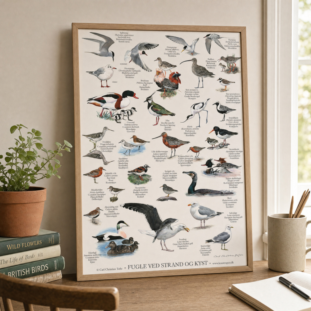 Koustrup poster - Vogels aan het strand, A2 - Afbeelding 3