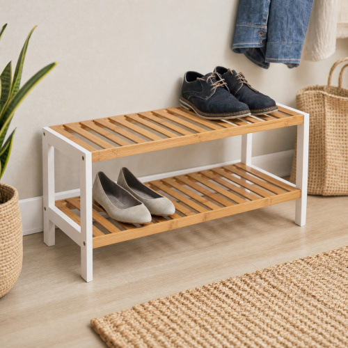 Zeller Schuhregal aus Bambus und MDF - 2 Regale