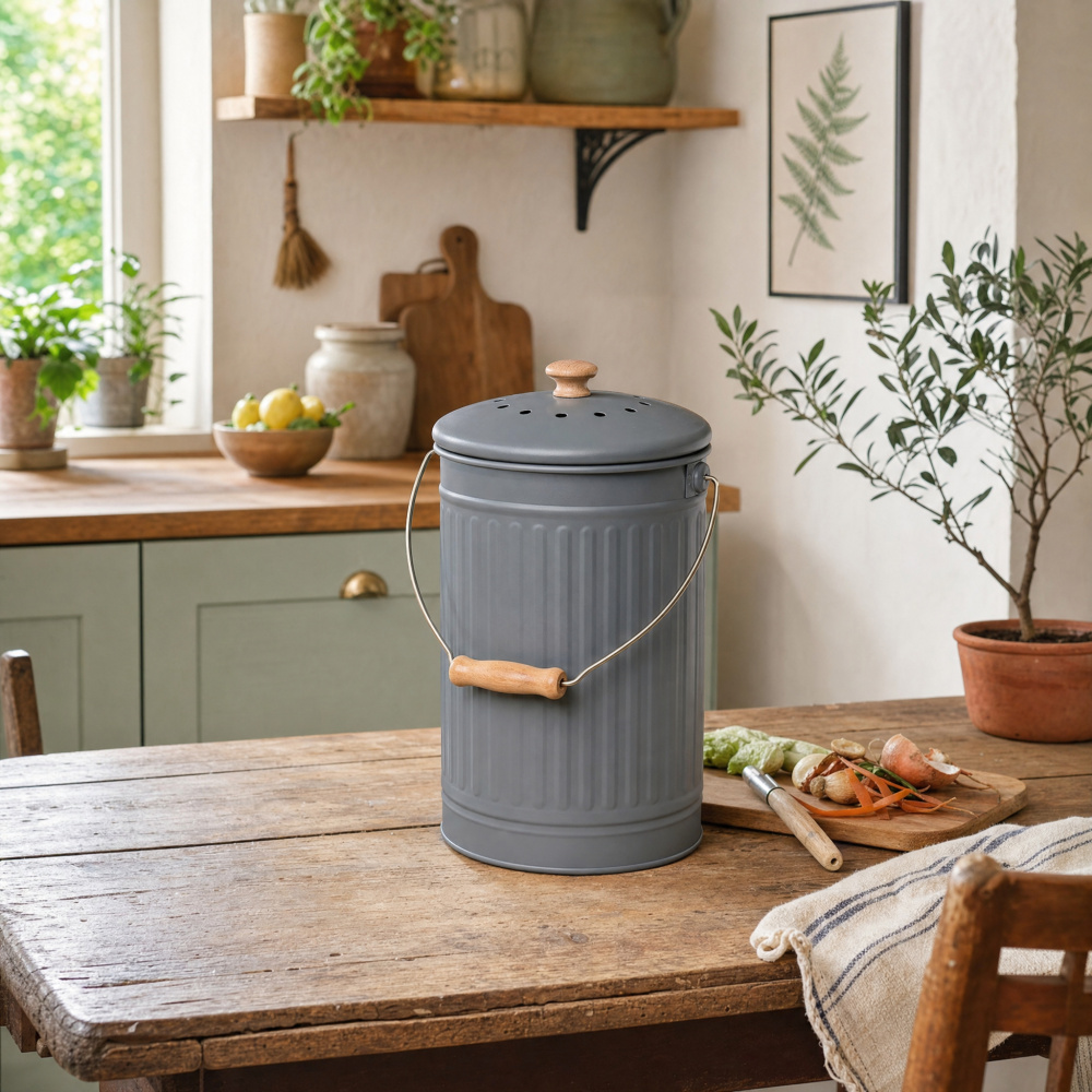 Eddingtons Komposteimer mit Kohlefilter – 7 l, grau - Bild 4