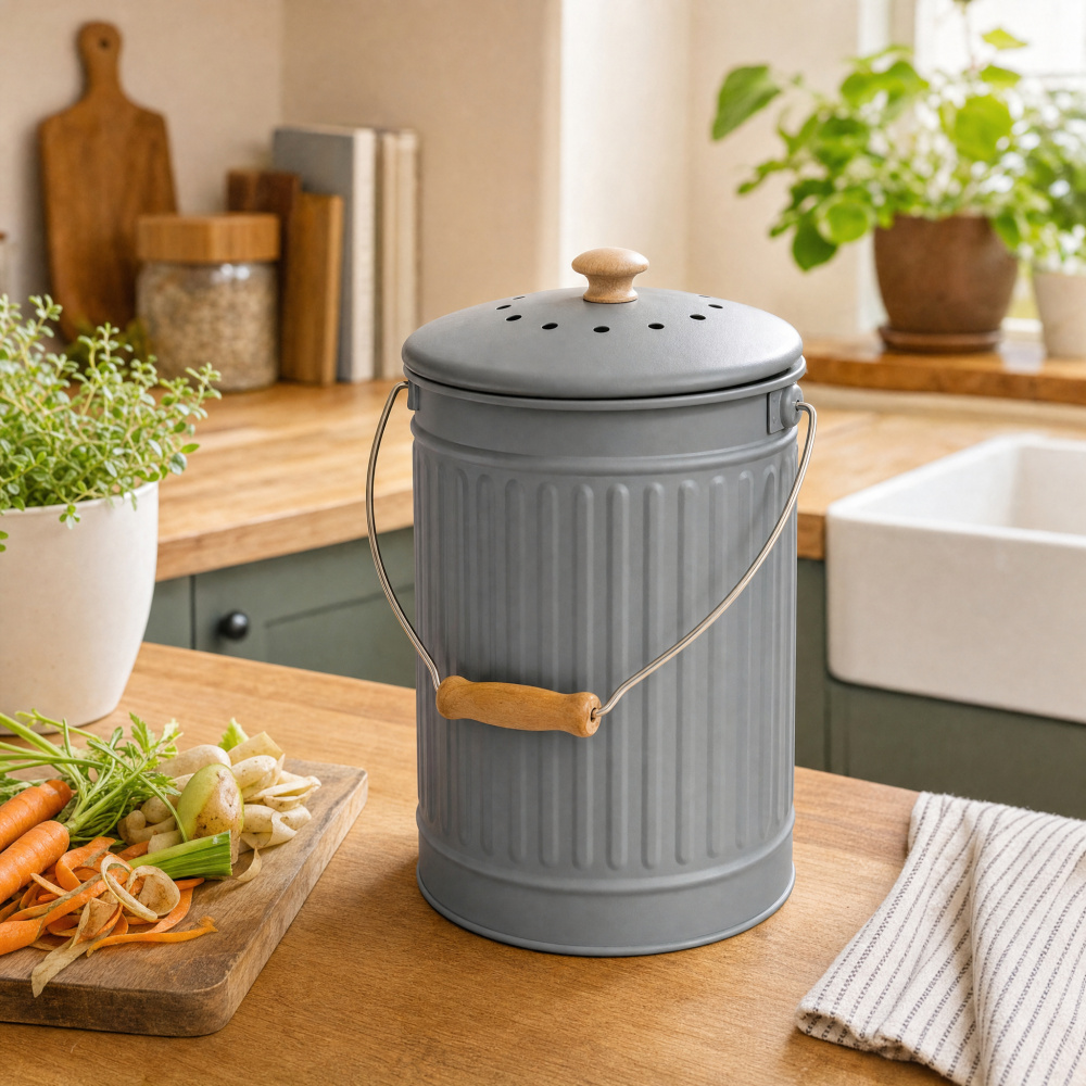 Eddingtons komposthink med kolfilter - 7 L, grå - Bild 3