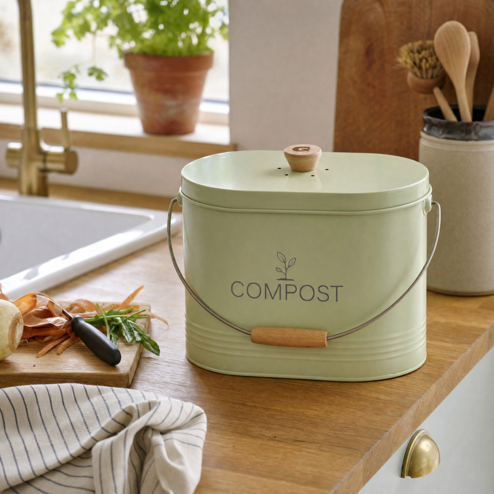 Guillouard  kompostspand m. kulfilter - 7 L, grøn - Billede 2