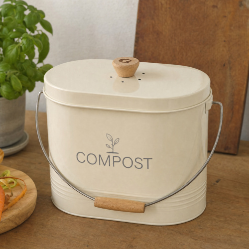 Guillouard Komposteimer m. Kohlefilter - 7 L, beige