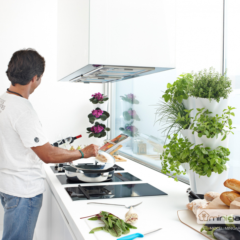 Minigarden Corner plantenwand - grijs - Afbeelding 4