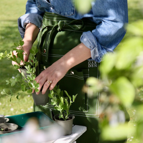 ELDgarden Gartenschürze, mittellang - Grüner Denim