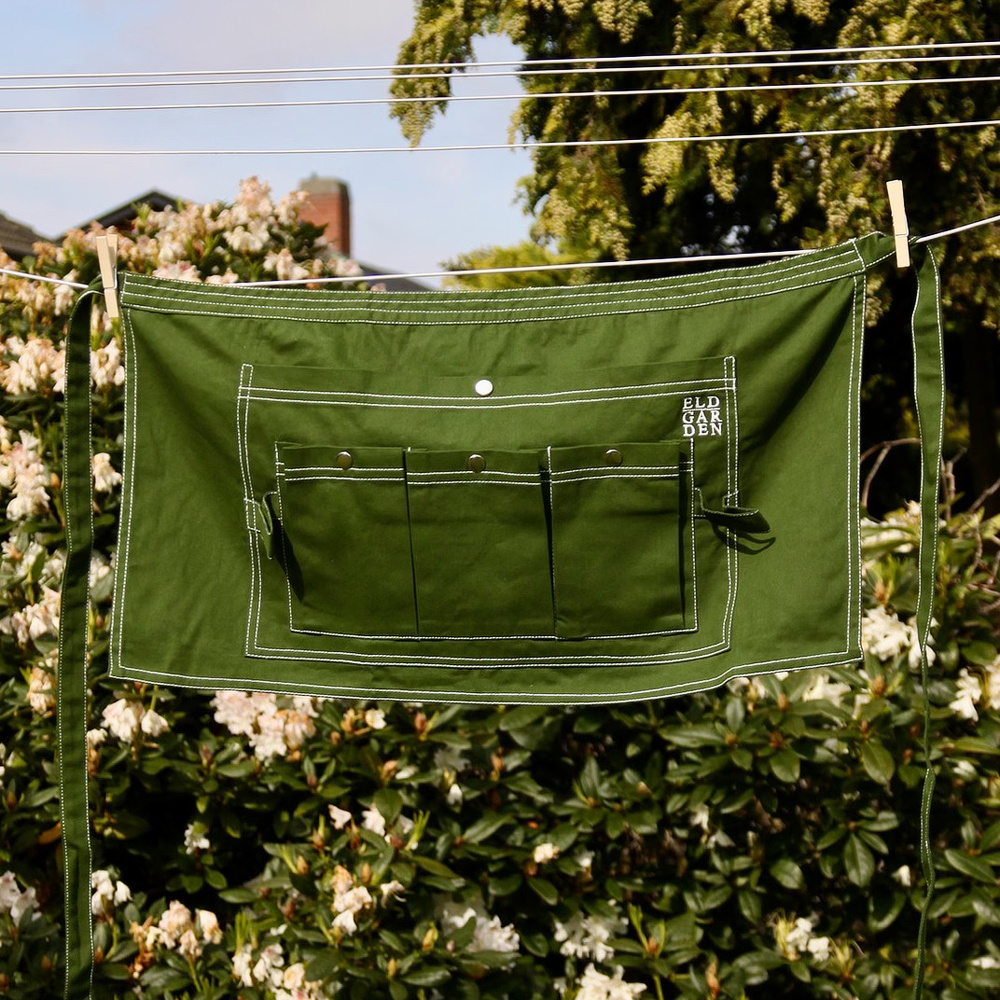 ELDgarden garden apron, short - Green denim - Image 2